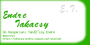 endre takacsy business card